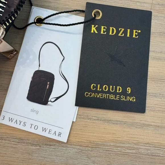 Kedzie Black Quilted Crossbody Bag NWT - Picture 2 of 5